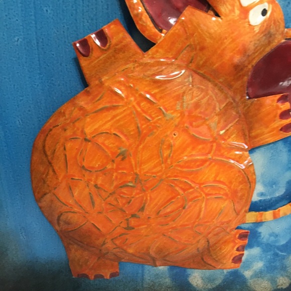 Whimsical Animal Hand Painted Metal Wall Art 3D - Picture 3 of 13